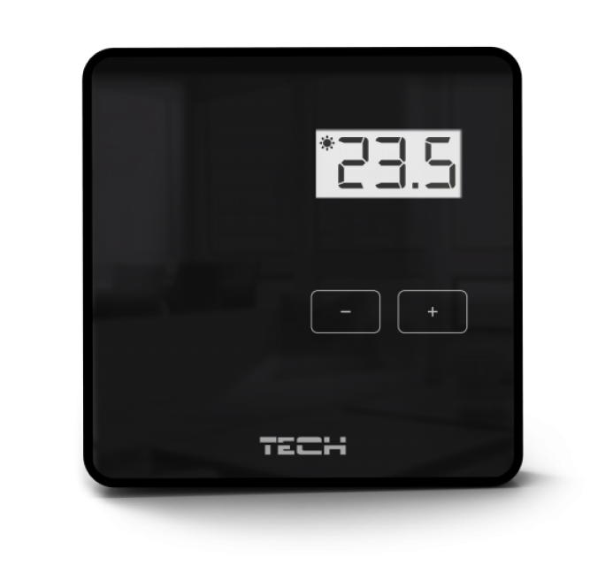 Комнатный терморегулятор беспроводной TECH R-8Z черного цвета