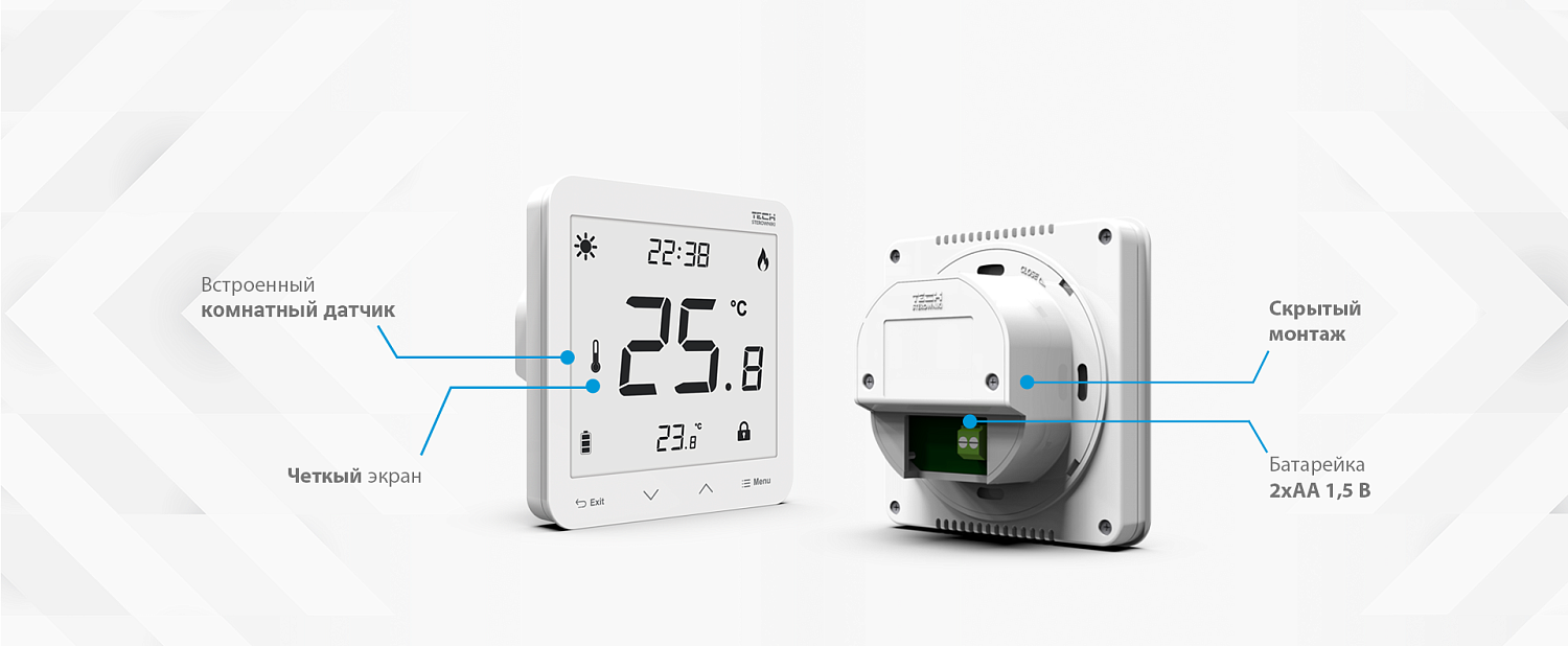 TECH ST-297 v3, Проводной комнатный регулятор двухпозиционный